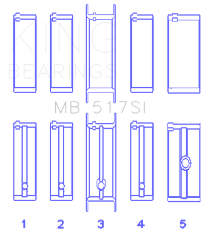 King Engine Bearings Chrysler 360 / 360CI 5.9L V8 Main Bearing Set