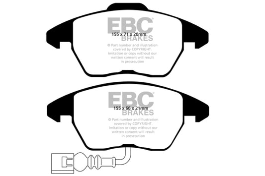 EBC 07-09 Audi TT 2.0 Turbo Ultimax2 Front Brake Pads