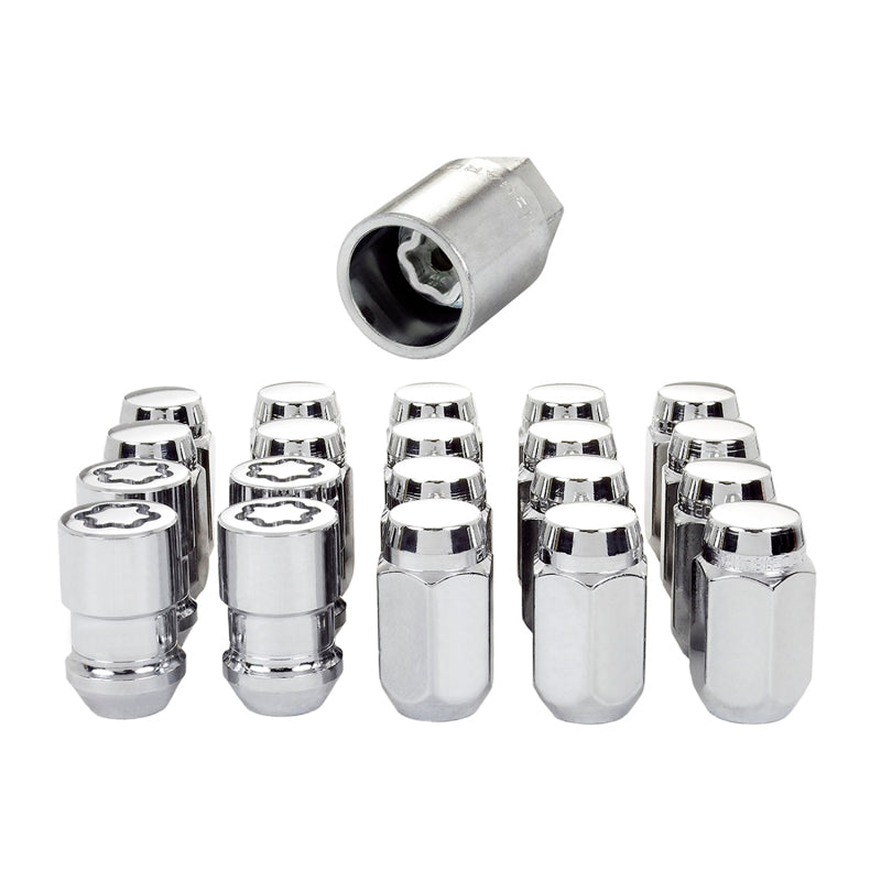 McGard 5 Lug Hex Install Kit (Clamshell) w/Locks (Cone Seat Nut) M12X1.5 / 13/16 Hex - Chrome