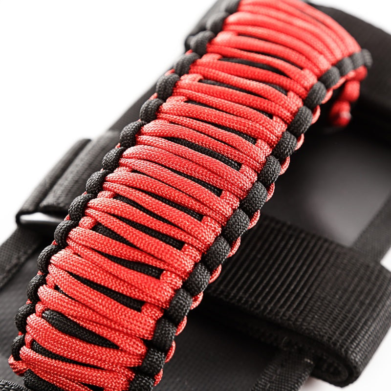 Rugged Ridge Paracord Grab Handles Red/Black Pair