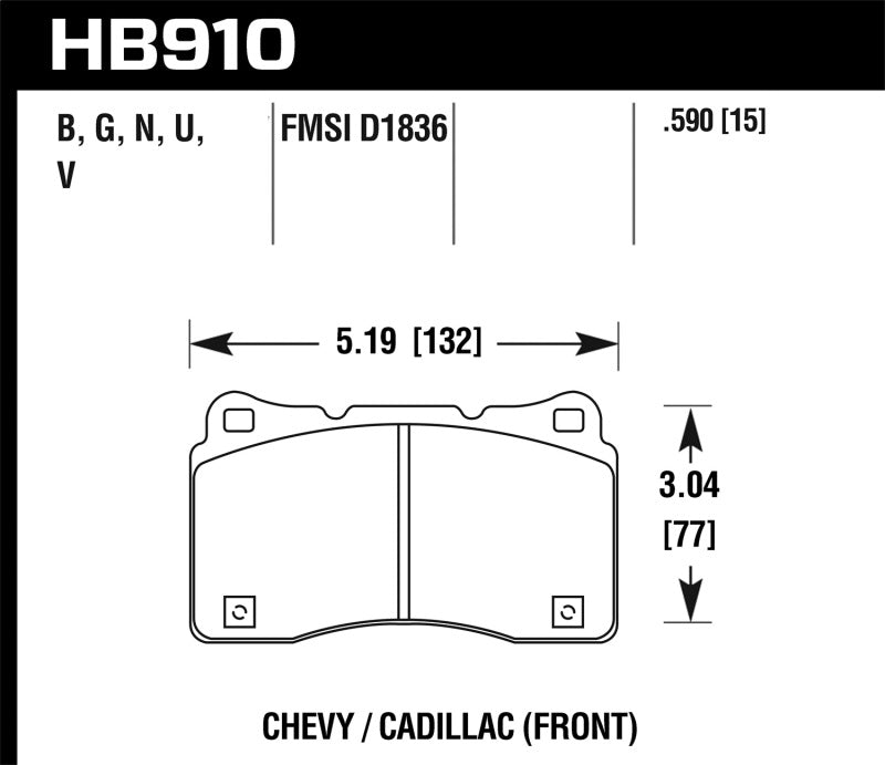 Hawk 15-16 Cadillac XTS / Chevrolet Corvette DTC-70 Front Brake Pads