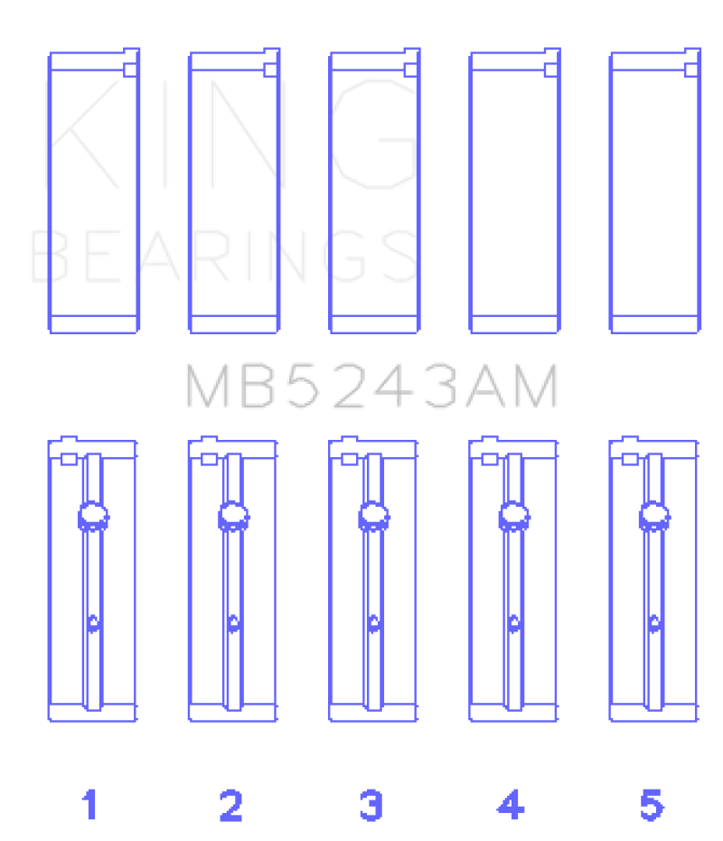 King Engine Bearings Nissan SR20DE (Size STD) Performance Main Bearing Set