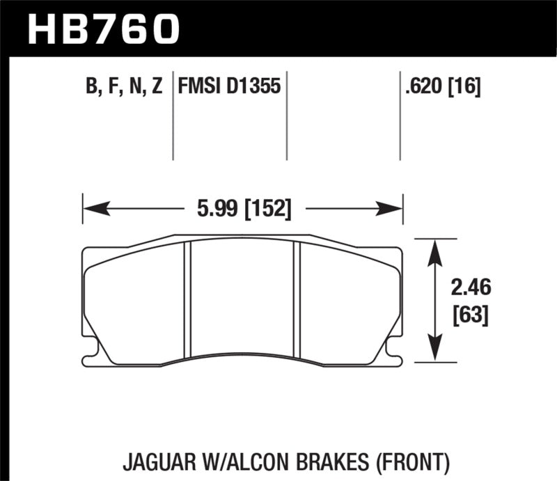 Hawk 08-12 Jaguar XKR (w/ Alcon Brakes) HP+ Street Front Brake Pads