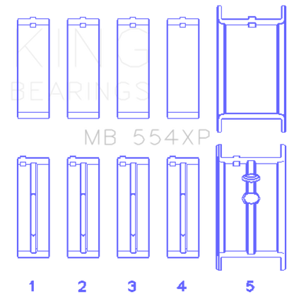 King Engine Bearings Chevrolet 265/283/302/327 V8 Main Bearing Set