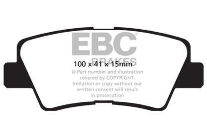 EBC 09-11 Hyundai Azera 3.3 Ultimax2 Rear Brake Pads