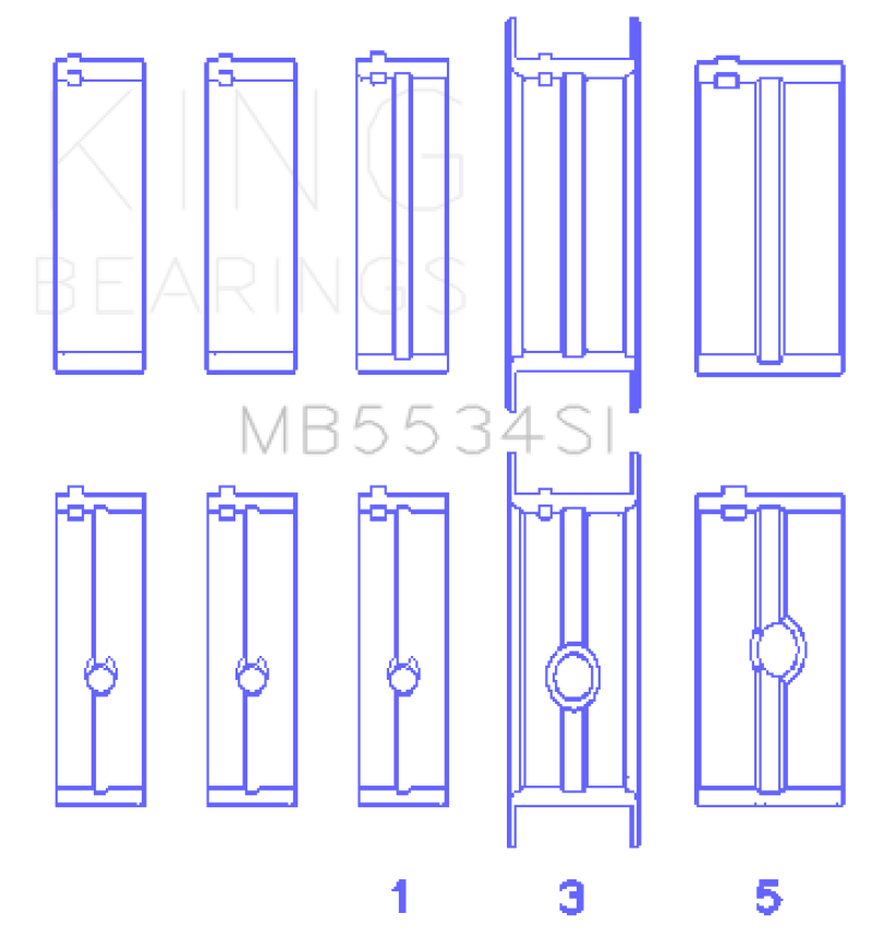 King Engine Bearings Chrysler/Jeep 318ci (Size 040) Main Bearing Set