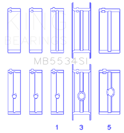 King Engine Bearings Chrysler/Jeep 318ci (Size 040) Main Bearing Set