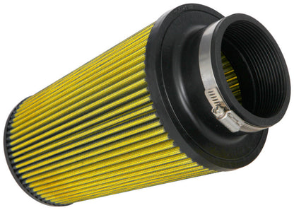 Airaid Universal Air Filter - Cone 3-1/2in Flange x 6in Base x 4-5/8in Top x 9in Height - Synthaflow