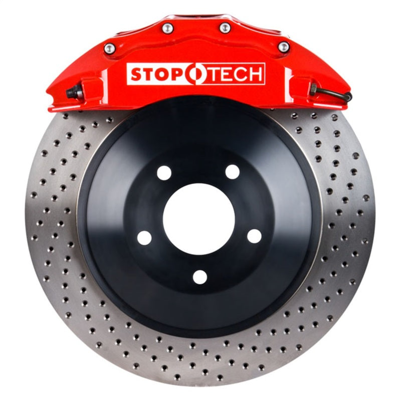 StopTech 08-13 Toyota Land Cruiser Front BBK w/ Red ST-65 Calipers Drilled 380x35mm Rotor