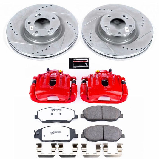 Power Stop 09-11 Hyundai Genesis Front Z26 Street Warrior Brake Kit w/Calipers