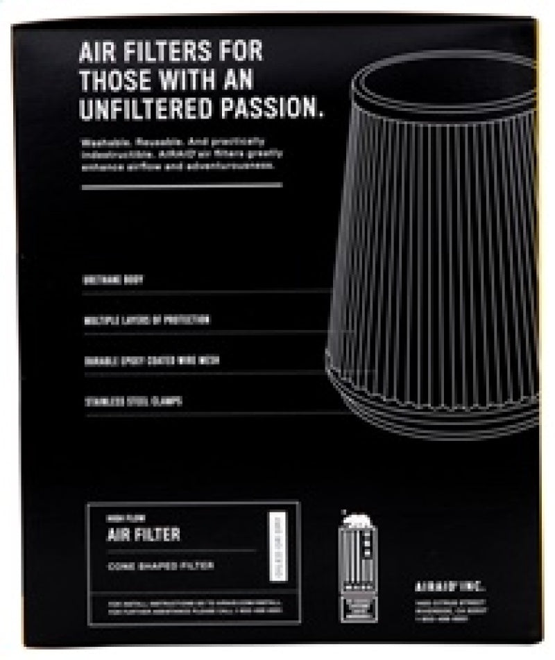 Airaid Universal Air Filter - Cone 6in Flange x 7in Base x 4-3/8in Top x 7in Height - Synthaflow