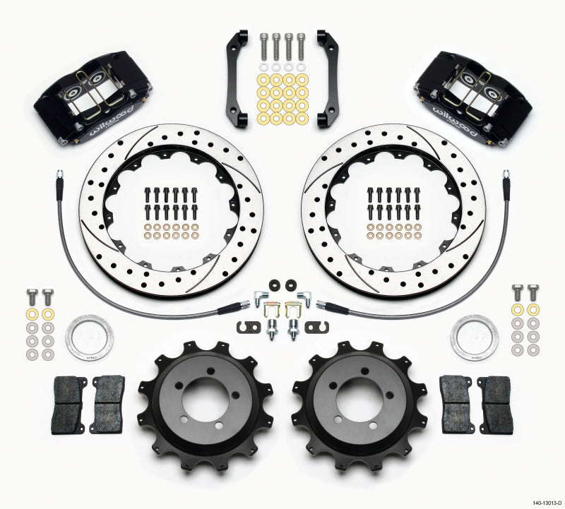 Wilwood Dynapro Radial Rear Kit 12.88in Drilled 2006-2007 Subaru WRX w/Lines