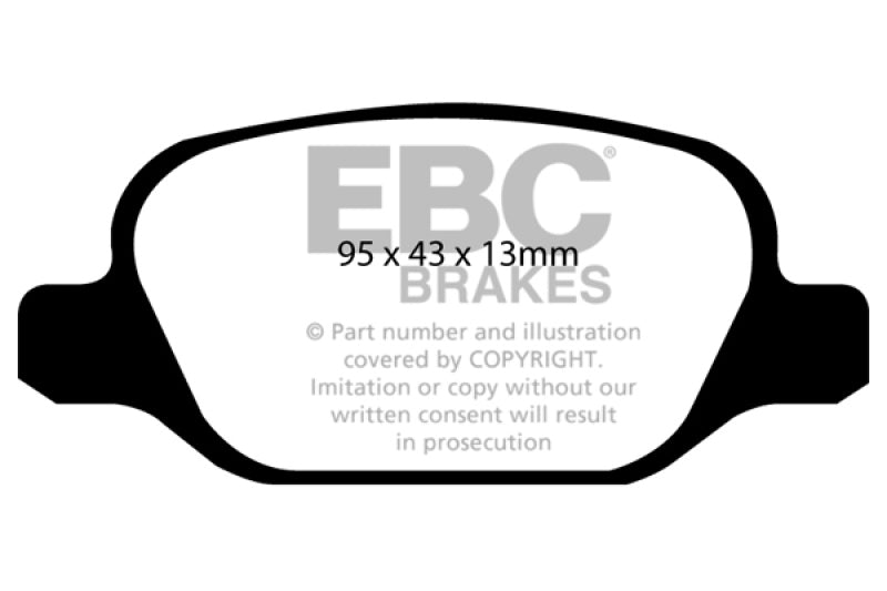 EBC 10-11 Fiat 500 1.4 (Bosch Calipers) Ultimax2 Rear Brake Pads