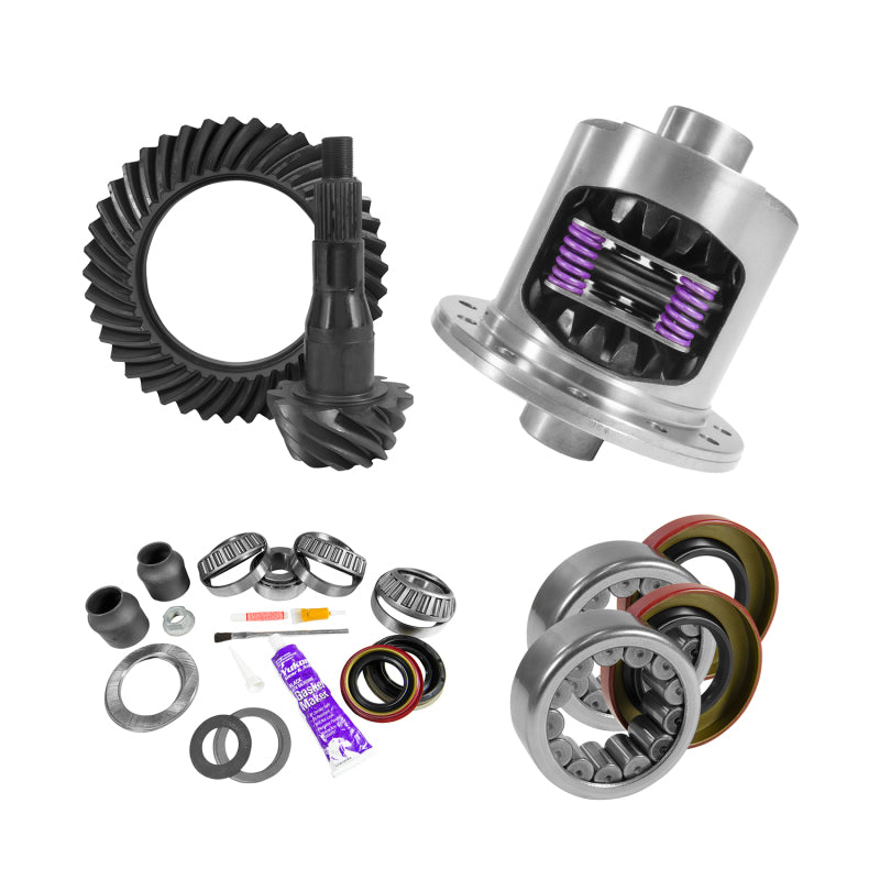 Yukon 9.75in Ford 3.55 Rear Ring & Pinion Install Kit 34 Spline Positraction 2.99in Axle Bearing