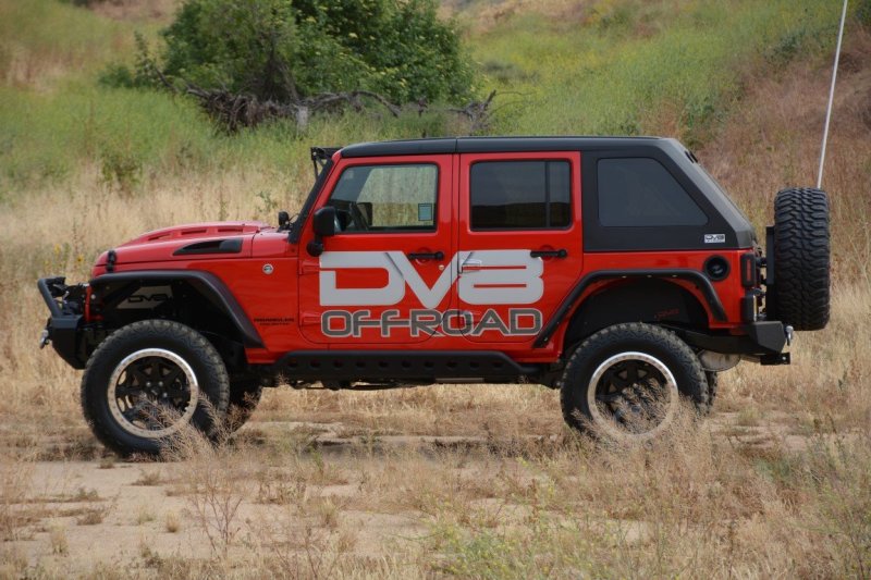 DV8 Offroad 07-18 Jeep Wrangler JK Metal Heat Dispersion Hood - Primer Black