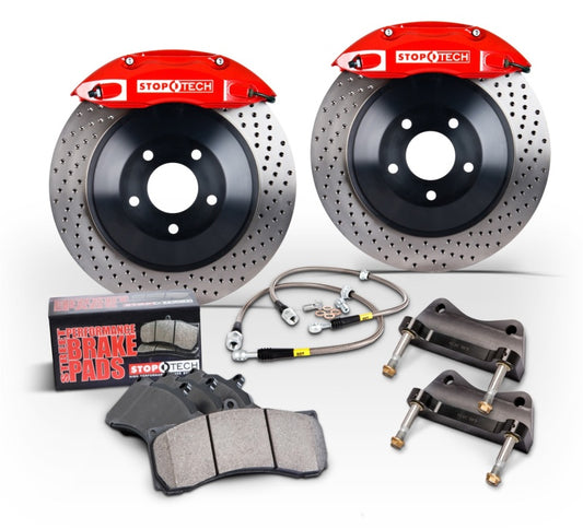 StopTech 15-18 Audi A3 Front BBK w/Red ST-41 Calipers 328x25mm Slotted Rotors