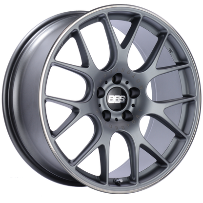 BBS CH-R 20x9 5x120 ET24 Satin Titanium Polished Rim Protector Wheel -82mm PFS/Clip Required