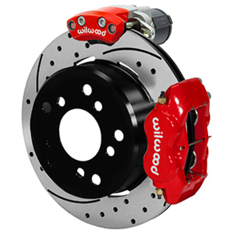 Wilwood Forged Dynalite Rear Electronic Parking Brake Kit 12.19in Rotor New Style Bronco - Red