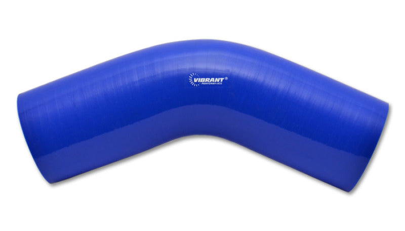 Vibrant 45 Degree Silicone Elbow 5.00in ID x 4.00in Leg Length - Blue