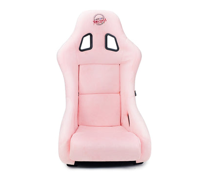 NRG FRP Bucket Seat Prisma Edition w/ Pearlized Back and Pink Alcantara (Medium)