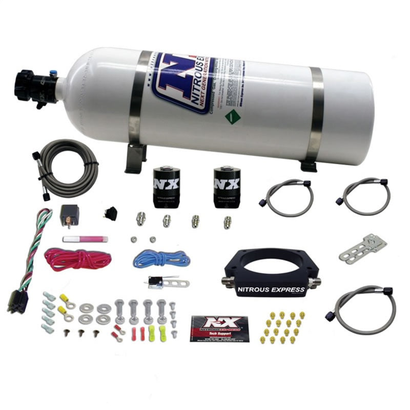 Nitrous Express GM LS 102mm Nitrous Plate Kit (50-400HP) w/15lb Bottle