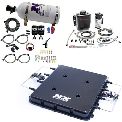 Nitrous Express Nitrous & Water Injection Kit w/Billet LT4 Supercharger Lid w/10lb Bottle