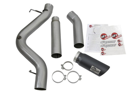 aFe LARGE Bore HD 5in Exhausts DPF-Back SS w/ Black Tips 16-17 GM Diesel Truck V8-6.6L (td) LML/L5P