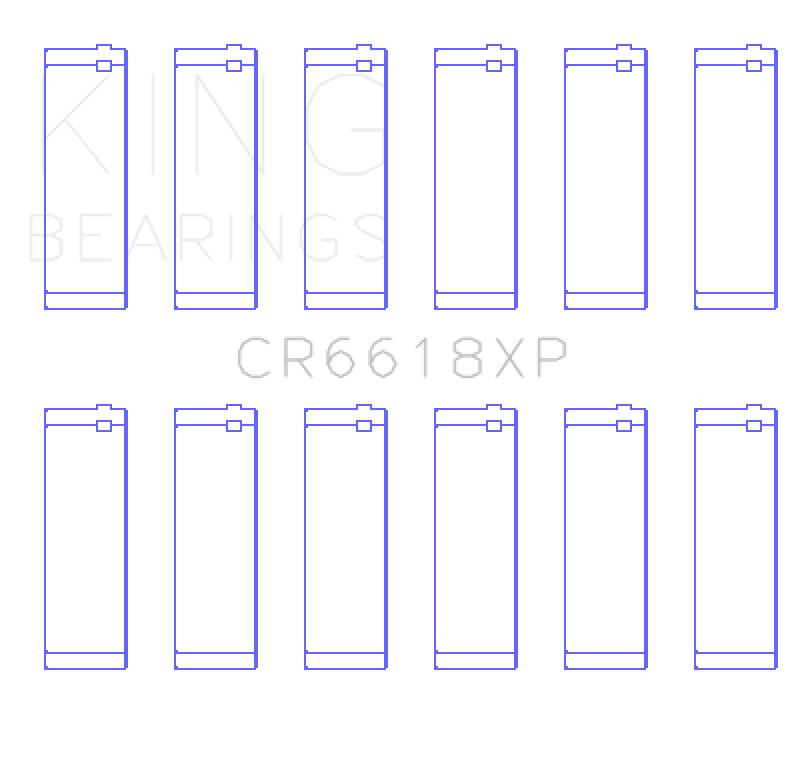 King Chevrolet 200/229ci XP Series Connecting Rod Bearing Set - STDX Size