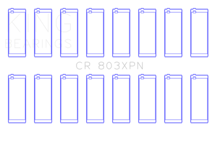 King Engine Bearings 55-67 Ford 265/283/302/327 V8 (Size 001) Performance Rod Bearing Set