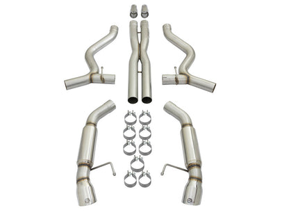 aFe MACHForce XP 3in Aggressive Toned Cat-Back Exhausts w/ Polished Tips 15-17 Ford Mustang V6/V8