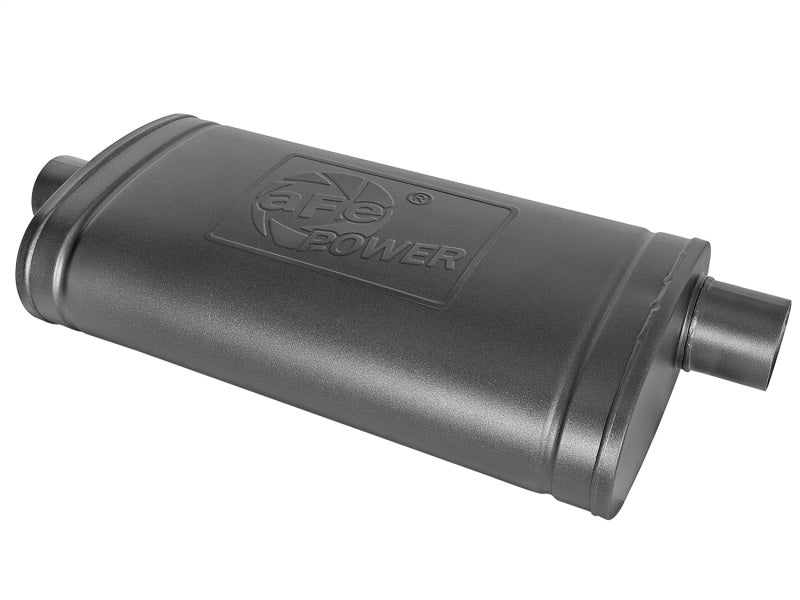 aFe MACH Force-Xp 409 SS Muffler w/ Black Finish 3in Center/Offset 22in L x 11in x 5in - Oval Body