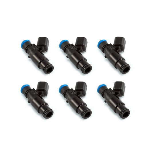 Injector Dynamics 1700cc Injectors - 48mm Length - 14mm Top - 14mm (Black) Bottom Adaptor (Set of 6)