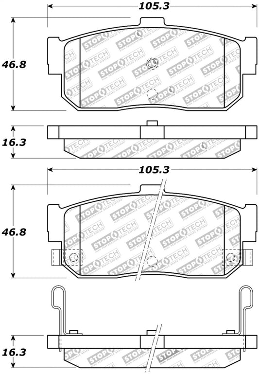 StopTech Street Touring 91-11/00 Infiniti G20/95-10/00 I30/I35 Rear Brake Pads