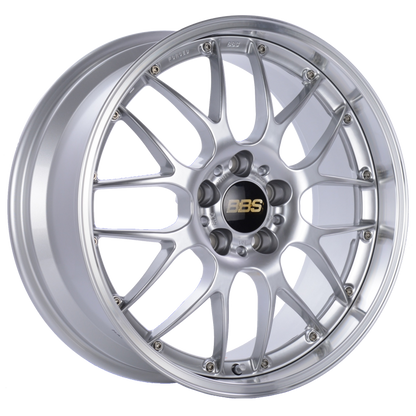 BBS RS-GT 19x8.5 5x120 ET35 Diamond Silver Center Diamond Cut Lip Wheel -82mm PFS/Clip Required