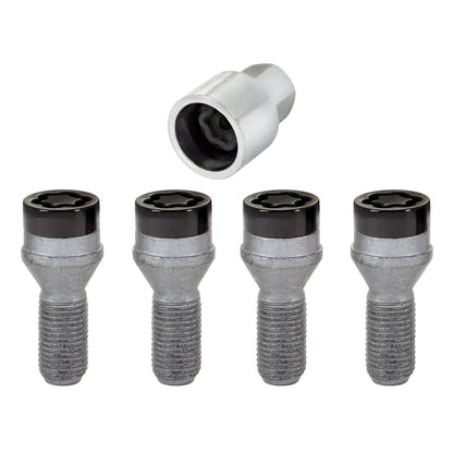 McGard Wheel Lock Bolt Set - 4pk. (Cone Seat) M14X1.25 / 17mm Hex / 27.3mm Shank Length - Black