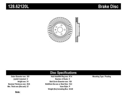 StopTech Drilled Sport Brake Rotor