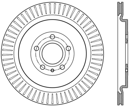 StopTech Premium High Carbon 13-14 Ford Mustang/Shelby GT500 Right Rear Disc Drilled Brake Rotor