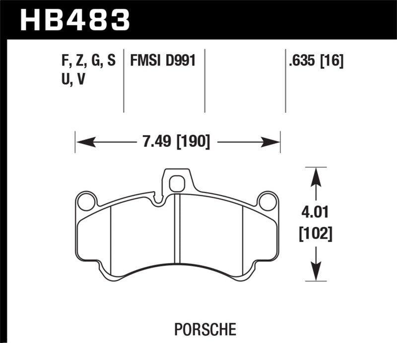 Hawk 08 Porsche 911 Targa 4/4S/03-05 911 GT2/04-08 GT3/07-08 Turbo HT-10 Race Front Brake Pads