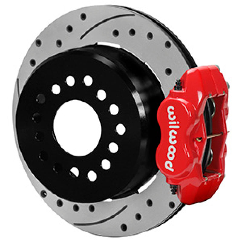 Wilwood Chevrolet 7-5/8in Rear Axle Dynalite Disc Brake Kit 12.19in Drill/Slot Rotor Red Caliper