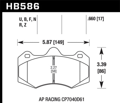 Hawk AP Racing CP7040 HPS 5.0 Street Brake Pads