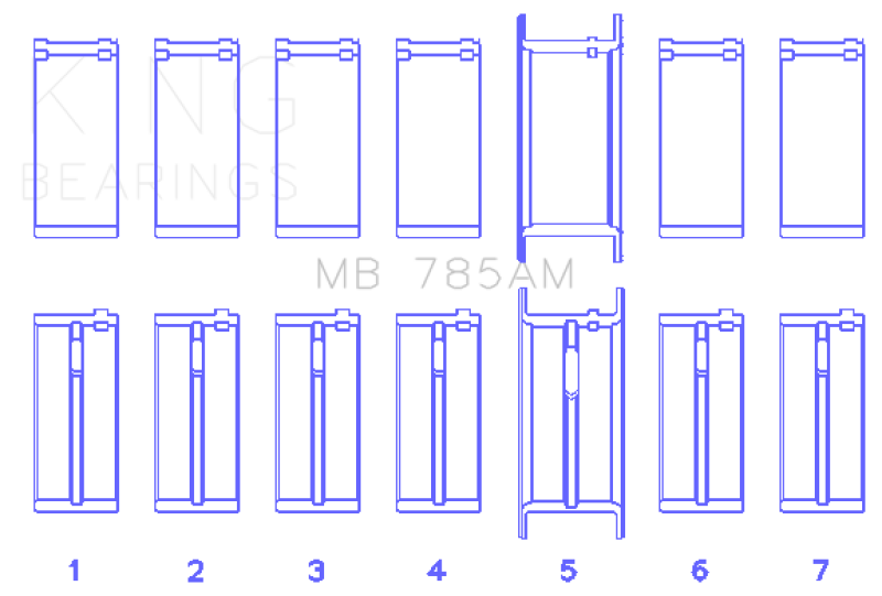 King Engine Bearings Ford 200 3.3L 12V Main Bearing Set