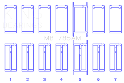 King Engine Bearings Ford 200 3.3L 12V (Size +0.10) Main Bearing Set