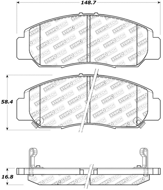 StopTech Street Touring 03-07 Honda Accord V6 A/T Front Brake Pads