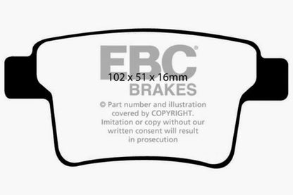 EBC 04-07 Ford Five Hundred 3.0 Greenstuff Rear Brake Pads