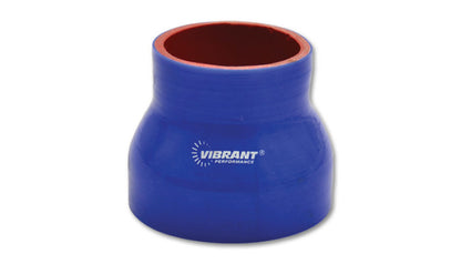 Vibrant 4 Ply Reinforced Silicone Transition Connector - 2in I.D. x 2.25in I.D. x 3in long (BLUE)