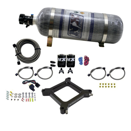 Nitrous Express 4150 Assassin Plate Stage 6 Nitrous Kit (50-300HP) w/12lb Bottle