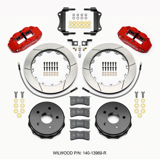 Wilwood Narrow Superlite 4R Rear Kit 12.88in Red 2007-up Jeep JK w/Lines