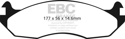 EBC 99 Hummer H1 Alpha 6.6 TD Greenstuff Rear Brake Pads