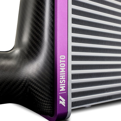 Mishimoto Universal Carbon Fiber Intercooler - Gloss Tanks - 450mm Gold Core - C-Flow - R V-Band