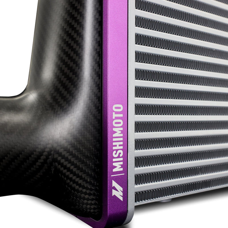 Mishimoto Universal Carbon Fiber Intercooler - Gloss Tanks - 450mm Gold Core - C-Flow - GR V-Band